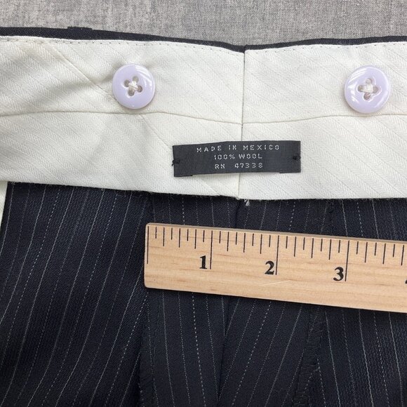 Jones New York Suit Men 44R 39W x 28L Blue Pinstripe Elements Wool Classic Caree - Picture 16 of 16